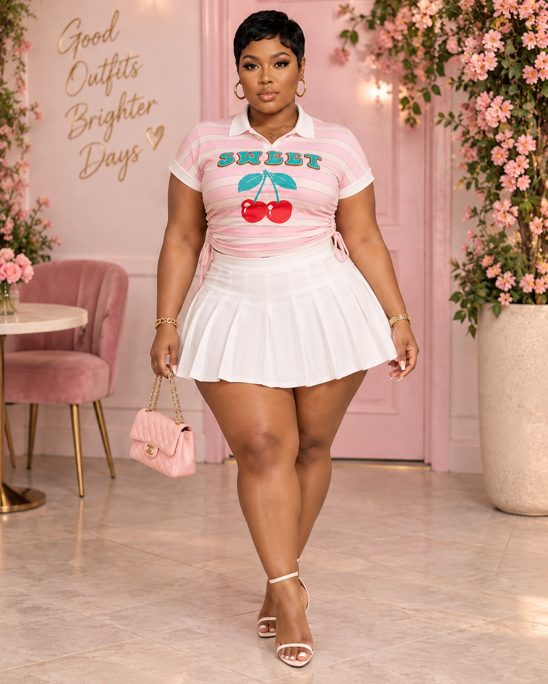 Cherry Bliss Polo Top